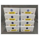 (2) Bella White Stackable Storage Bins w/ Lids