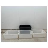 Liberty Plastics Bins- 3PK & Grey 45 Gallon Tote