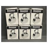 (6)  Sesamee Round Body Solid Steel Padlock: 93611