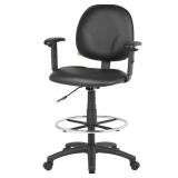 Black Caressoft Drafting Stool: B1691-CS