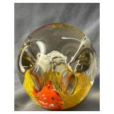 Art Glass Paperweight/ Desk Pen Holder