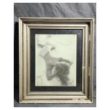 Vintage Framed Semi Nude Woman Print 13'×15'