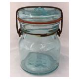 Lightning Putnam 907 Aqua 1/2 Pint Glass Jar