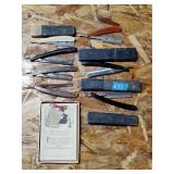 7 Vintage straight razors some have damage