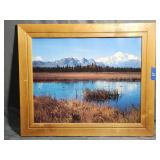 Vintage Framed Landscape Print 24'×20'