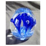 Vintage Joe Rice Glass Paperweight 4'H