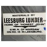 Vintage Wood Advertising Sign Leesburg Lumber