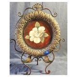 Vintage Freestanding Metal Decorative BotanicalArt