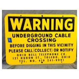 Thick Metal Warning Sign 20'×14'