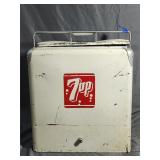 Antique Metal 7up Cooler by Progress Refrigerator