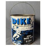 Dike Hydraulic Cement 10-lb Metal Advertising Tin