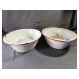 (2)Vintage Enamel Wash Pans