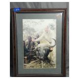 Vintage Framed Print African Hunting Photo