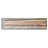 (5)Vintage Wood Yard Sticks Including Chevy