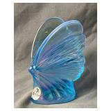 Fenton Blue Iridescent Glass Butterfly Figurine