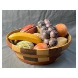 Wooden Fruit & Wooden Bowl