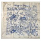 1945 Surrender of Japan Silk Map Handkerchief