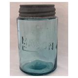 Aqua Pint Mason Shepherd Crook Jar
