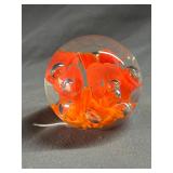 St. Clair Orange Trumpet Flower Paperweight