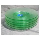 (5) Uranium Glass Plates 8'D