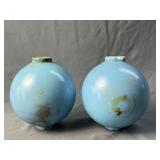 Light Blue Milk Glass Lightning Rod Balls