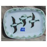 Vintage Pottery Geese Tray 11'x8'