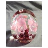 Vintage Joe Rice Glass Paperweight 4'H