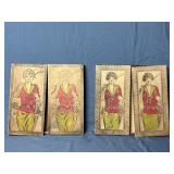 'Flemish Art' Lady Golfer Wood Hankie/Glove Boxes