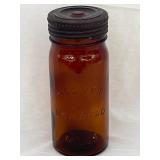 Amber Helmes Railroad Mills Quart Glass Jar