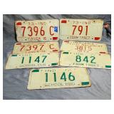 (7) License Plates -  (3) 72  (4) 73