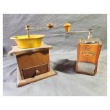 (2)Vintage Coffee Grinders Including Kym Mokka