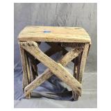 Primitive Wood Stool 13'H×12'×8'