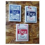 3 Packs of Bee playing cards from the mint hotel