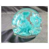 Vintage Joe Rice Glass Paperweight 3'H