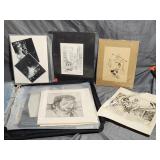 Binder of Artwork, Foreign Money, Vintage Prints