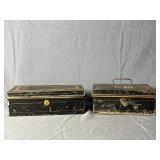 Black Metal Lock Boxes- Set of 2