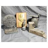 Vintage Bookend, Plaque, Reed & Barton Pitcher