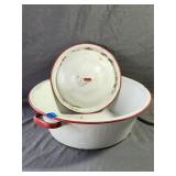 Enamel Bowl 16'D & Lid 10.5'D