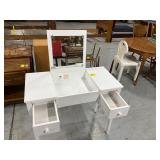 White Flip-Top Makeup Vanity & Writing Desk 