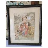 Willey Seiler 1950's Hand Colored Etching