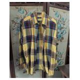 1980s Van Heusen Yellow Plaid Flannel