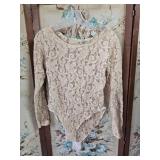 Sheer Champagne Lace Body Suit