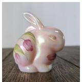 Fenton Art Glass Chubby Bunny Figurine Pink