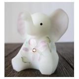 Fenton Art Glass Sitting Elephant Figurine Dewdrop