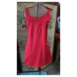 1990s Red Lingerie Chemise NIghtie Medium