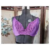 Vintage Purple Lace & Satin Bra 34D