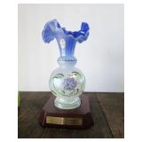 Fenton 1999 Messenger Exclusive Vase Blue Harmony