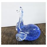 Art Glass Elephant Paperweight Figurine Hand Blow