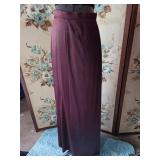 Satin Floor Length Brown Skir 1970s Happy Legs