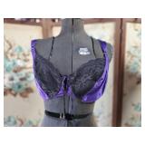 Maidenform Heartstrings Vintage Bra 34D Purple